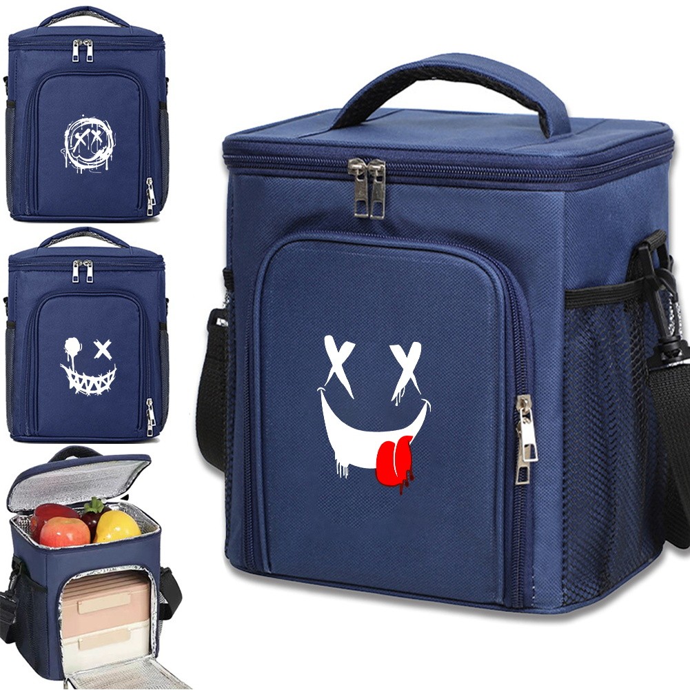 Insulation Picnic Ice Pack Delivery Bag Smile Printing Series Portable Organizer Box Case Thermal In