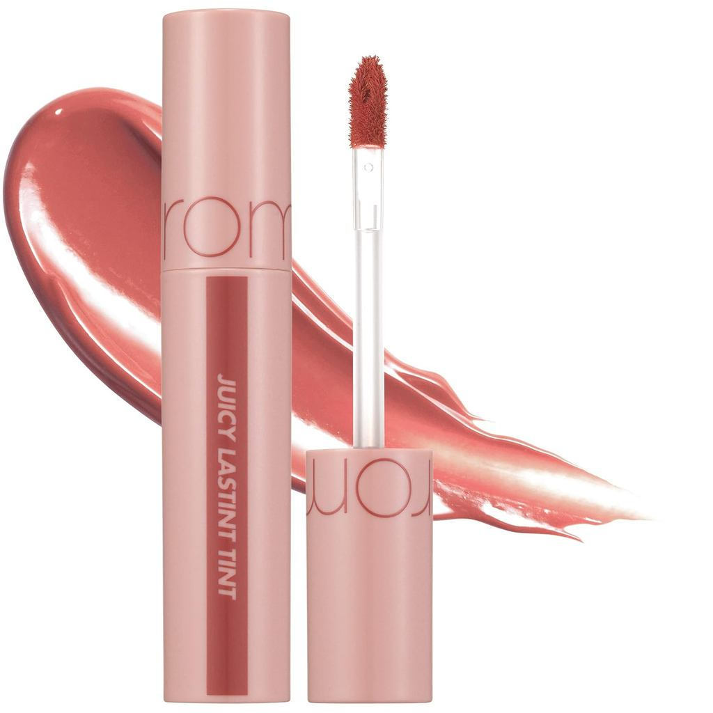 Rom & ndJuicyLastingTint # 23Nucadamia-K-BeautyNudyRedBrownLipStainparaAcabamentoBrilhante e Suculen