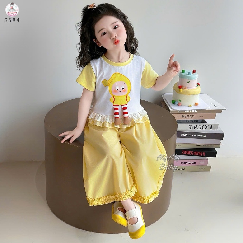 Sét áo quần búp bê treo dễ thương cho bé gái từ 10-11 tháng 1 2 3 4 5 6 7 tuổi , đồ bộ bé gái , thời