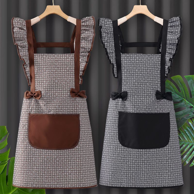 New adult kitchen workwear for cooking and catering, waterproof protective red apron for women, home