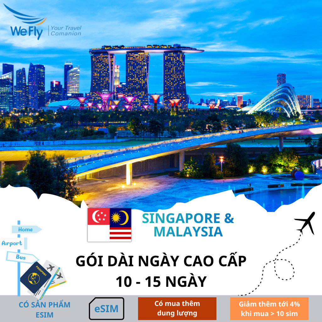[GÓI DÀI NGÀY CAO CẤP] Sim Du Lịch Singapore Malaysia CMLink JOYTEL Tốc Độ Cao Hỗ trợ Giao Nhanh và 