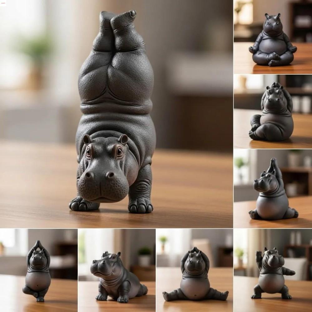 Pose Yoga Hippo Tượng, với Thiền Asanas Nhựa Clumsy Yoga Master Hippo, Thực hành Tư thế Yoga Hình Hi