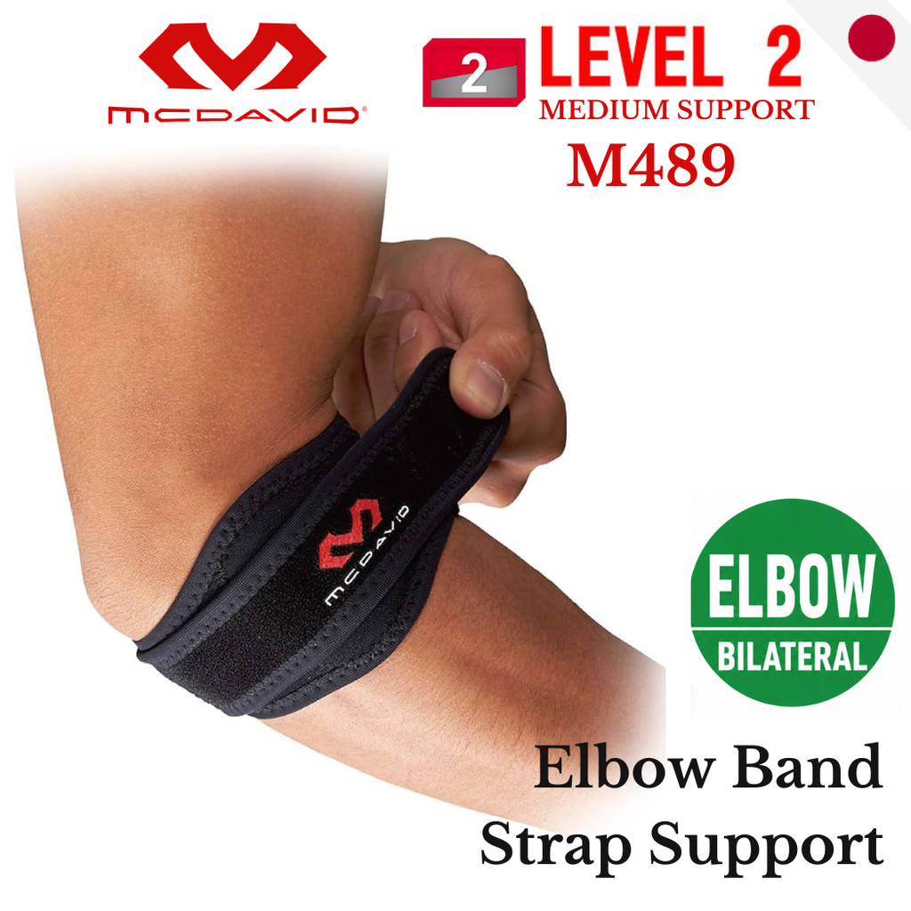 MCDAVID Elbow Band Strap M489 | Adjustable Brace for Tennis Golfer Elbow Gym Pain Relief Dual Pad