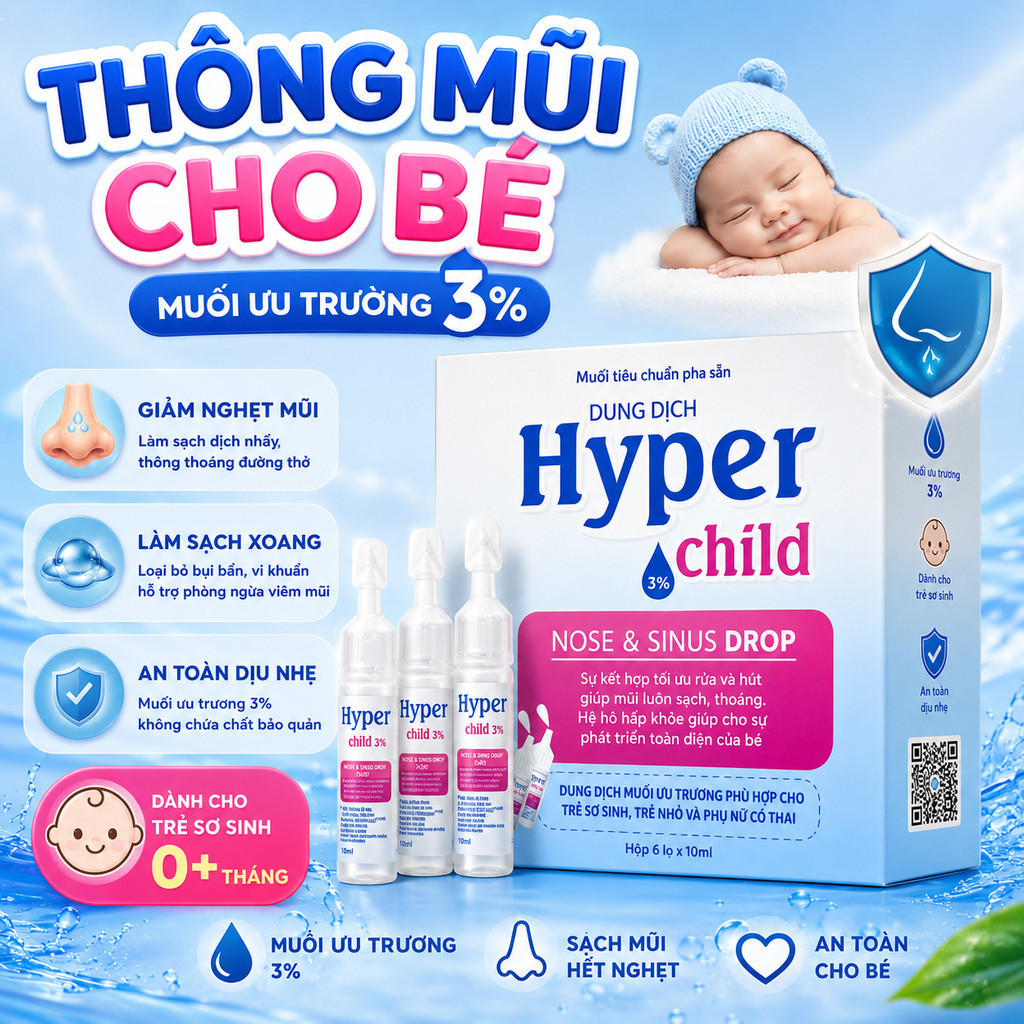 Dung Dịch Nhỏ Mũi Muối Ưu Trương HYPER CHILD Cho Bé - Pharma 365