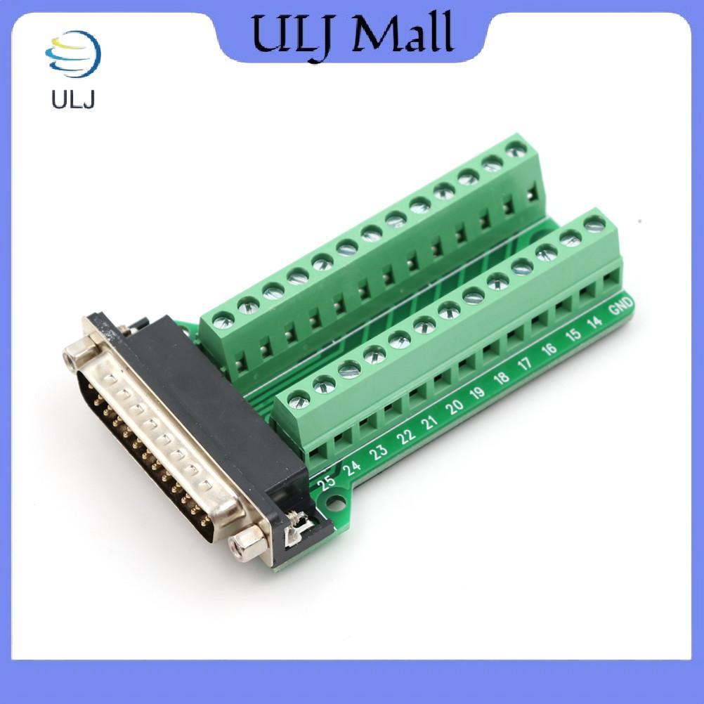 ULJ D-SUB DB25 Nam 25Pin Plug Breakout Board Terminals Adapter Đầu nối không hàn.