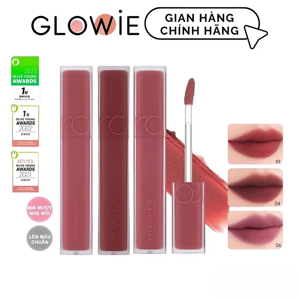 Son Kem Lì Romand Blur Fudge Tint 5g Mịn Lì Full Bảng Màu 01, 02, 03, 04, 06, 07, 13, 17, 18