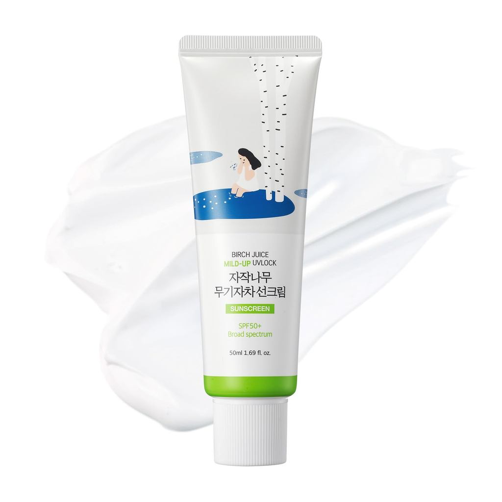 ROUND LAB Birh Juie Mild-up U LOK SPF 50 +, sunsreen khoáng chất, sppetrum rộng, Zin Oxide, san hô a
