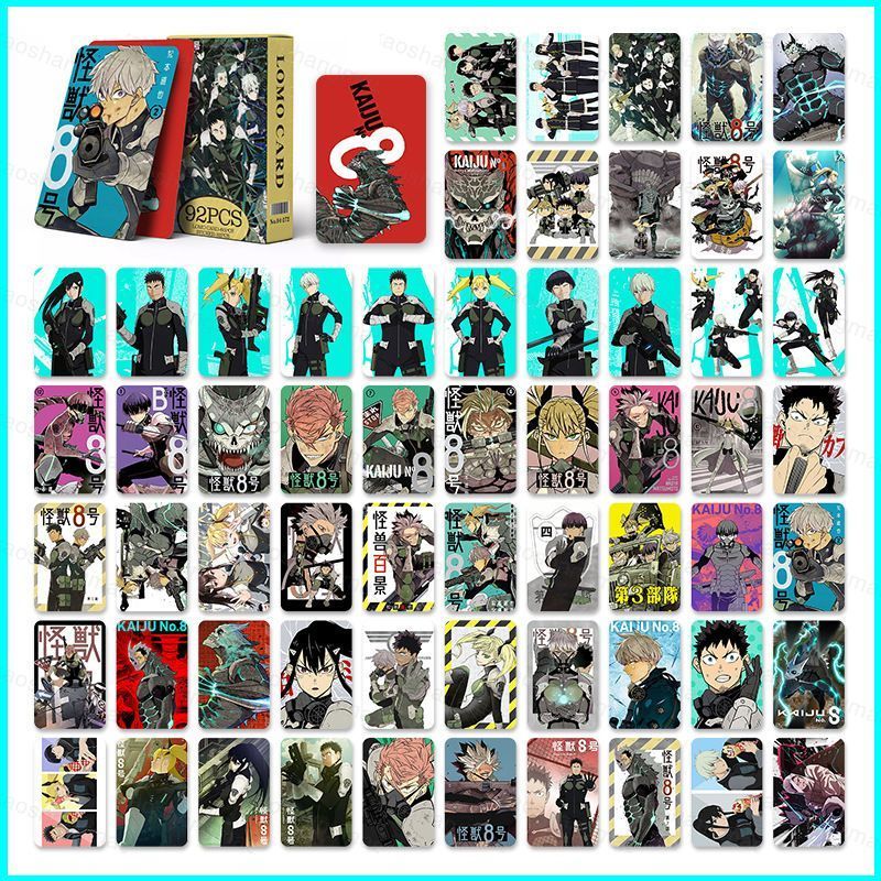 HK1 92 Cái / bộ Kaiju No 8 Miếng Dán Thẻ Ảnh Hai Mặt LOMO Thẻ Bưu Thiếp Đóng Hộp Bộ Sưu Tập Thẻ KH1