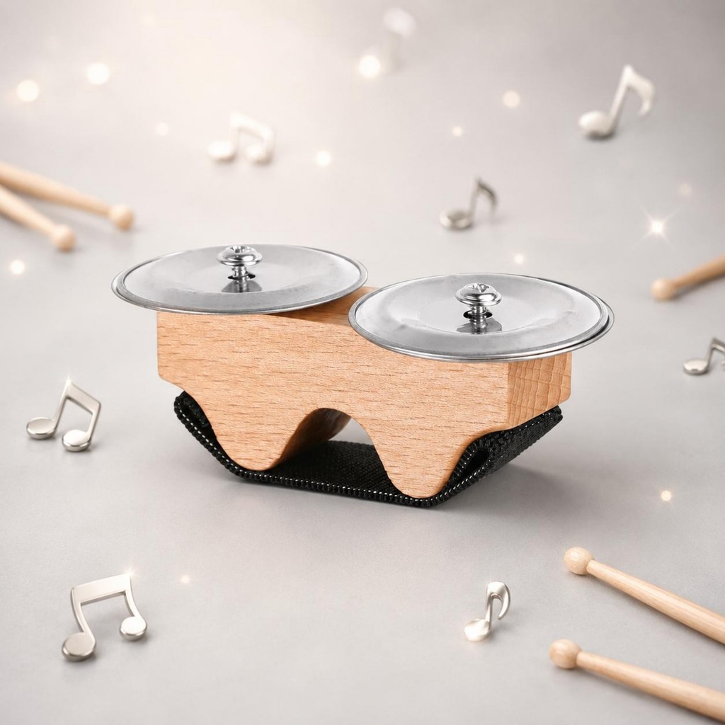 Thép Ngón Tay Jingle Đĩa Gỗ Cứng Lâu Dài Cơ Thể Ngón Tay Jingle Jingle Bộ Gõ Phụ Kiện Dây Đàn Hồi Đư