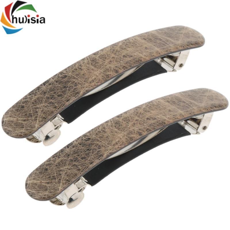 2 Chiếc Vintage Pháp Acetate Kẹp Tóc Tự Động Barrette Kẹp Tóc Nữ