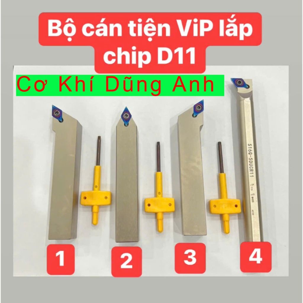 Cán tiện lắp chip D11 DCMT11 làm bằng thép trắng xịn chống rung cực ngon và bền