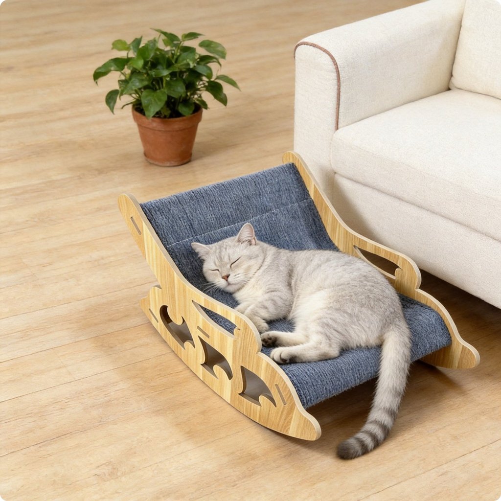 Feline Scratch Lounger Dệt Feline Rock Lounger Đồ nội thất thú cưng Dark Ổn định