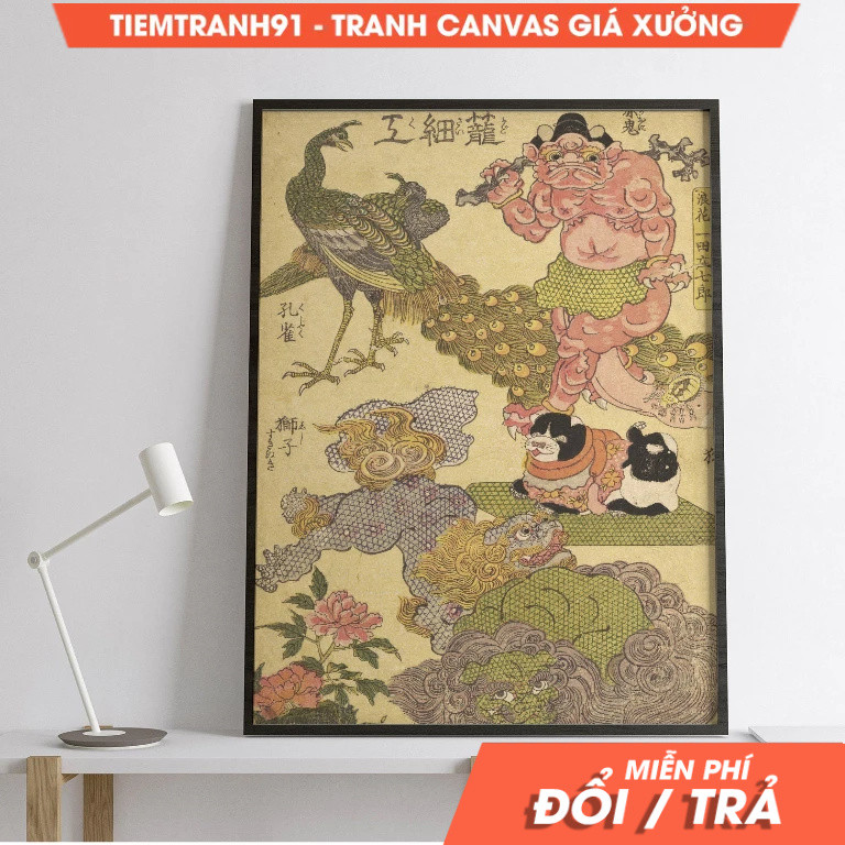 Tranh treo tường, Japanese Ukiyo-e Poster Utagawa Kunisada - Basketry Work 1819 Poster, Japanese Art