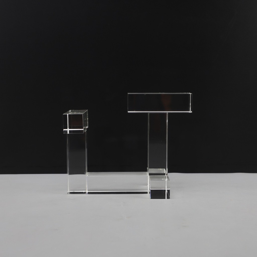 Modern minimalist creative geometric transparent crystal office bedroom entryway coffee table study 