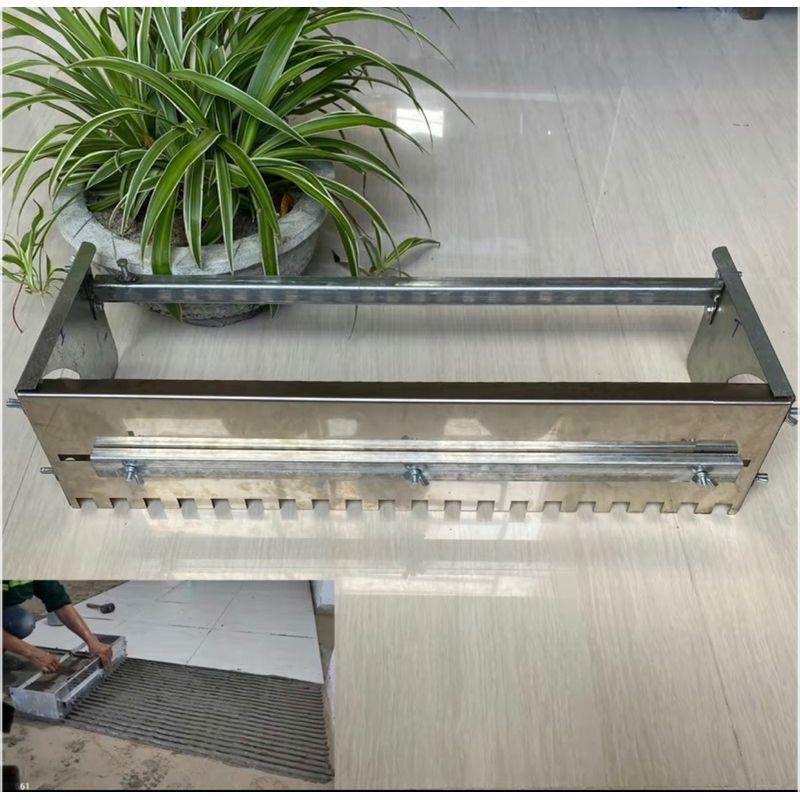 MÁNG KÉO RĂNG CƯA INOX (loại chuẩn) dùng lát gạch nền tăng giảm được từ 60cm đến 1m, có thể chỉnh ng