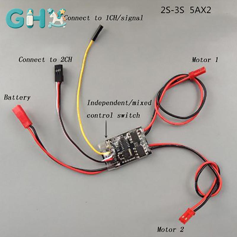 GHX Hai Chiều Hai Chiều Chải Esc 2s-3s Lipo 5a Esc Điều Khiển Tốc Độ Cho Rc Model VN