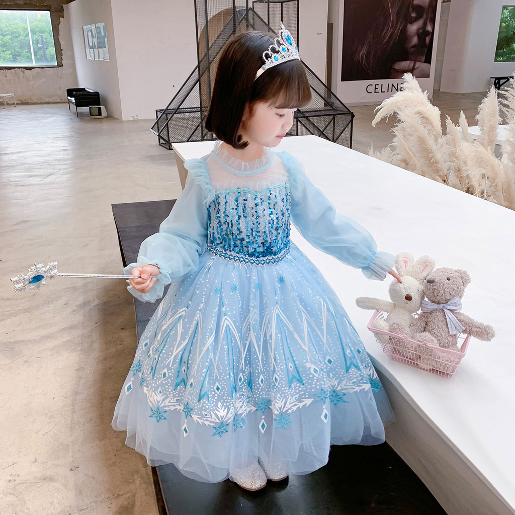 Đầm Công Chúa Thu Đông Trẻ Em Aisha Đầm Aisha elsa Quần Áo Dài Tay WJG