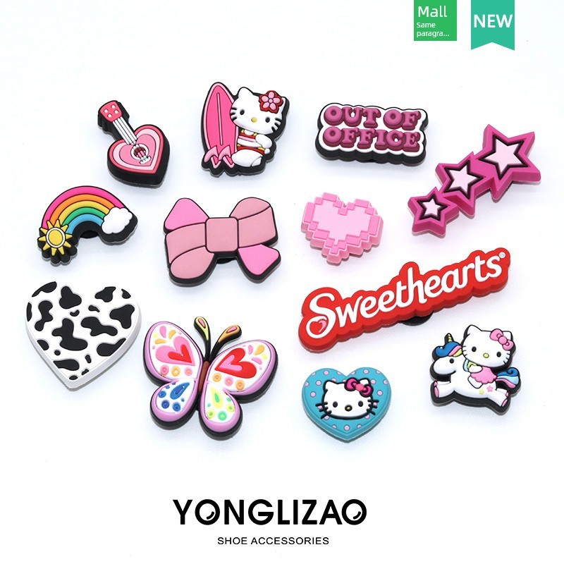 charm crocs set charm dép crocs charm gắn dép crocs Xiaohongshu Đề Nghị Lỗ Mới Giày Giày Hoa crocs K