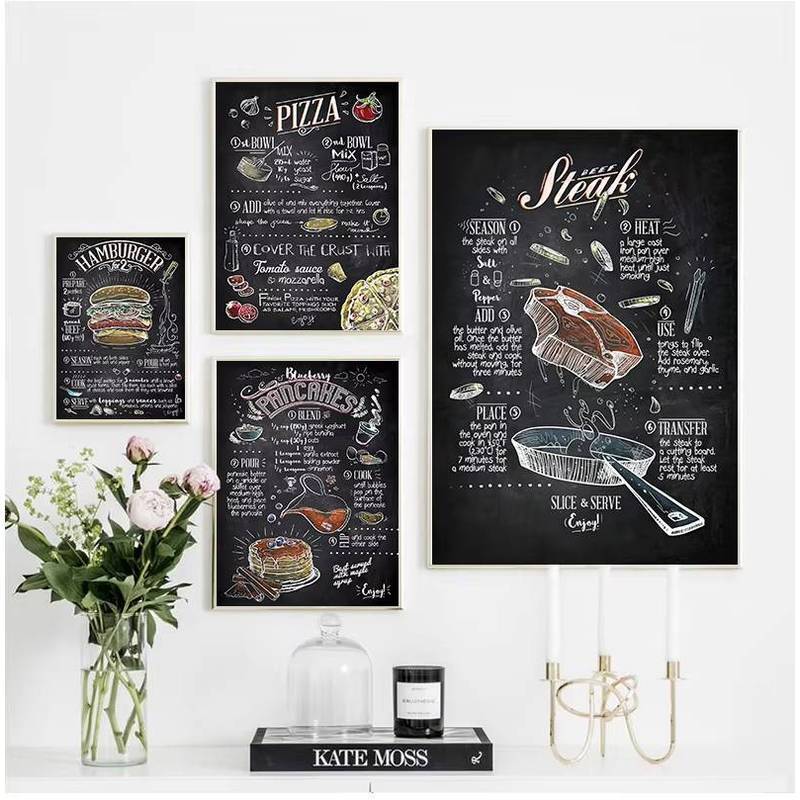 Hamburger hot dog fast food wall art kitchen cafe home Nursery Kids Room HD quality posters Art Deco