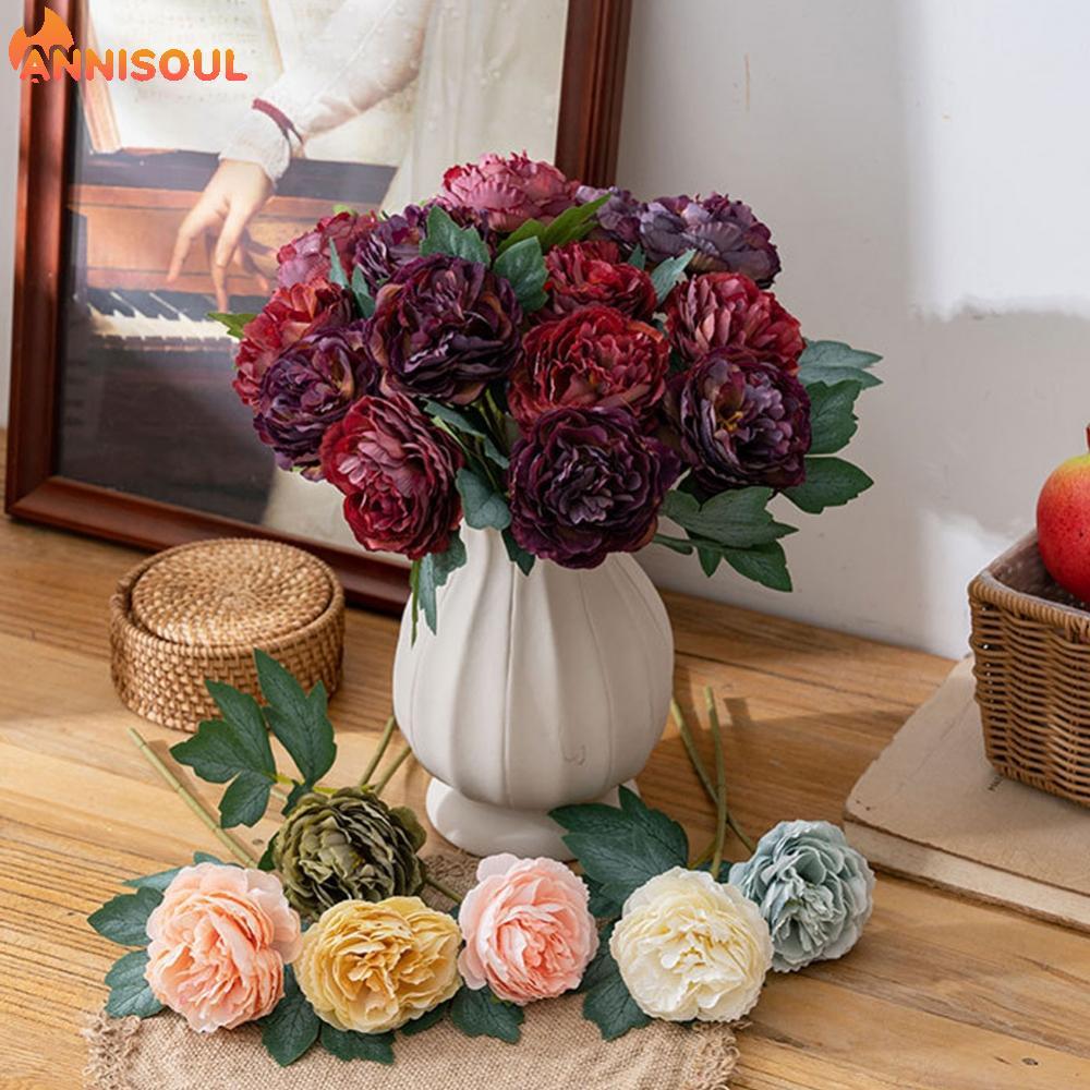 [NISO]Artificial Peony Bouquets Office And Living Room Decor Chic Peony Arrangements