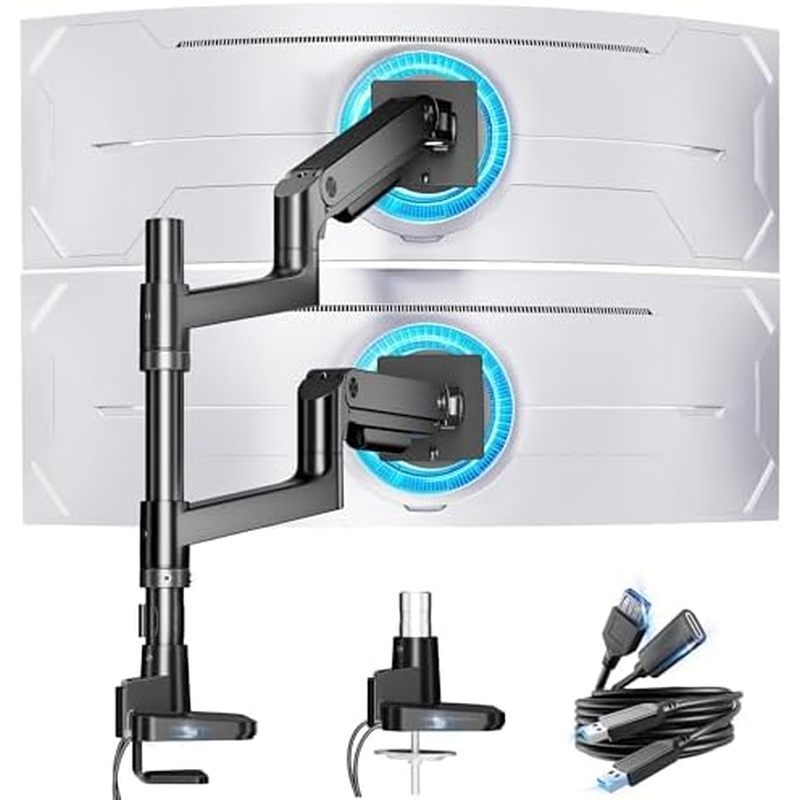 Màn hình kép Màn hình dọc Màn hình siêu rộng WING Double Heavy ARES Mount Dual D Spring Inch, USB, C