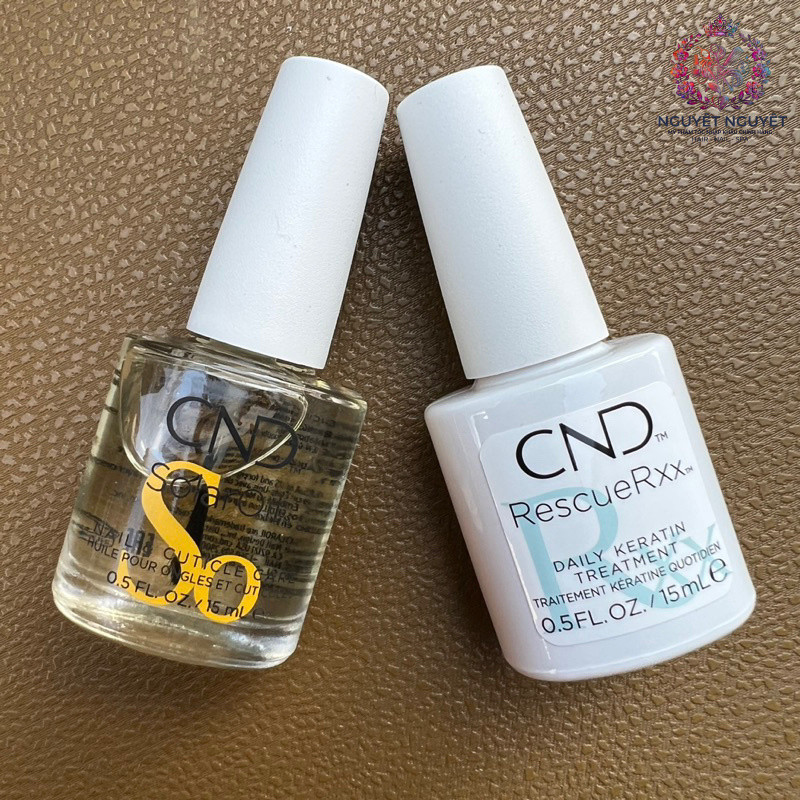 Bộ đôi dưỡng móng thần thánh CND Solar Oil và Rescue RXx 15ml ( NEW ) NL