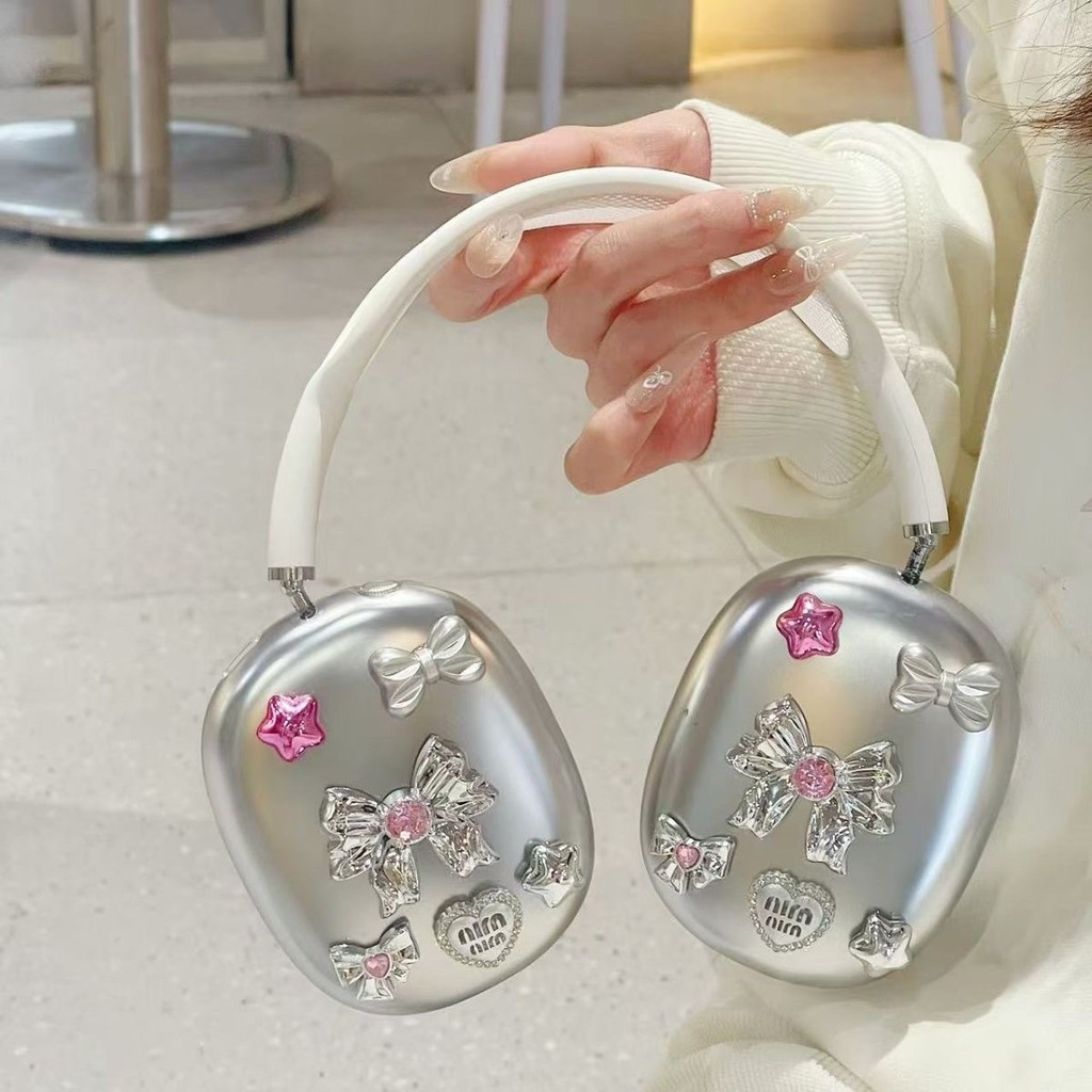 Sweet Cool Love Heart Bow Thích hợp cho hộp bảo vệ airpod max2 Vỏ bảo vệ Apple Head-Mounted Earmuffs