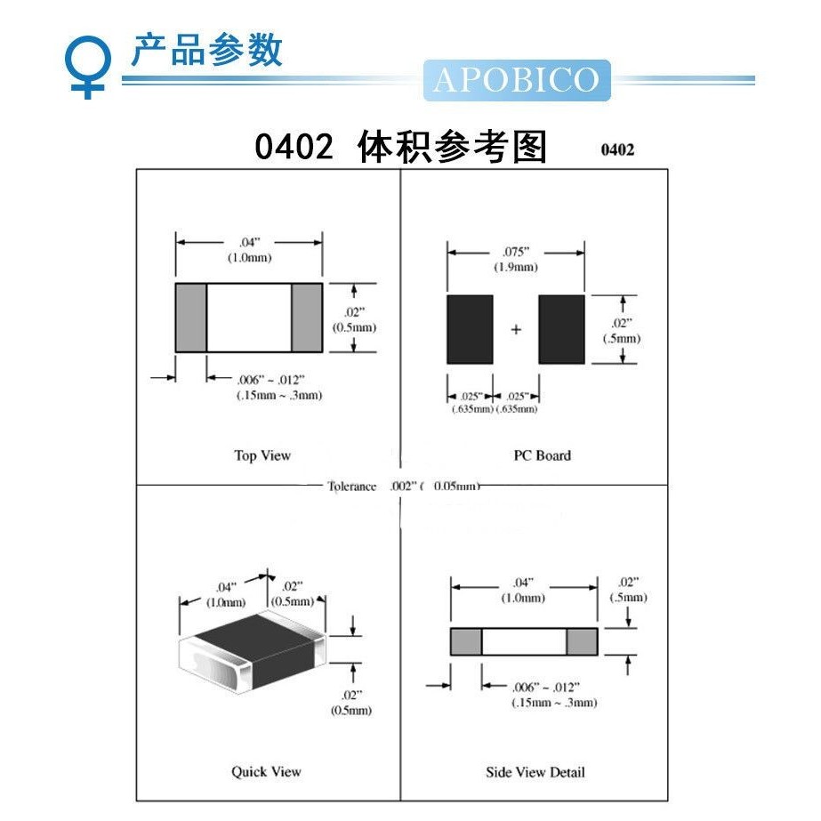 0402 Tụ Chip 6.3v / 10 / 16V / 25 / 50V 0.1 uf / 1UF / 2.2 UF