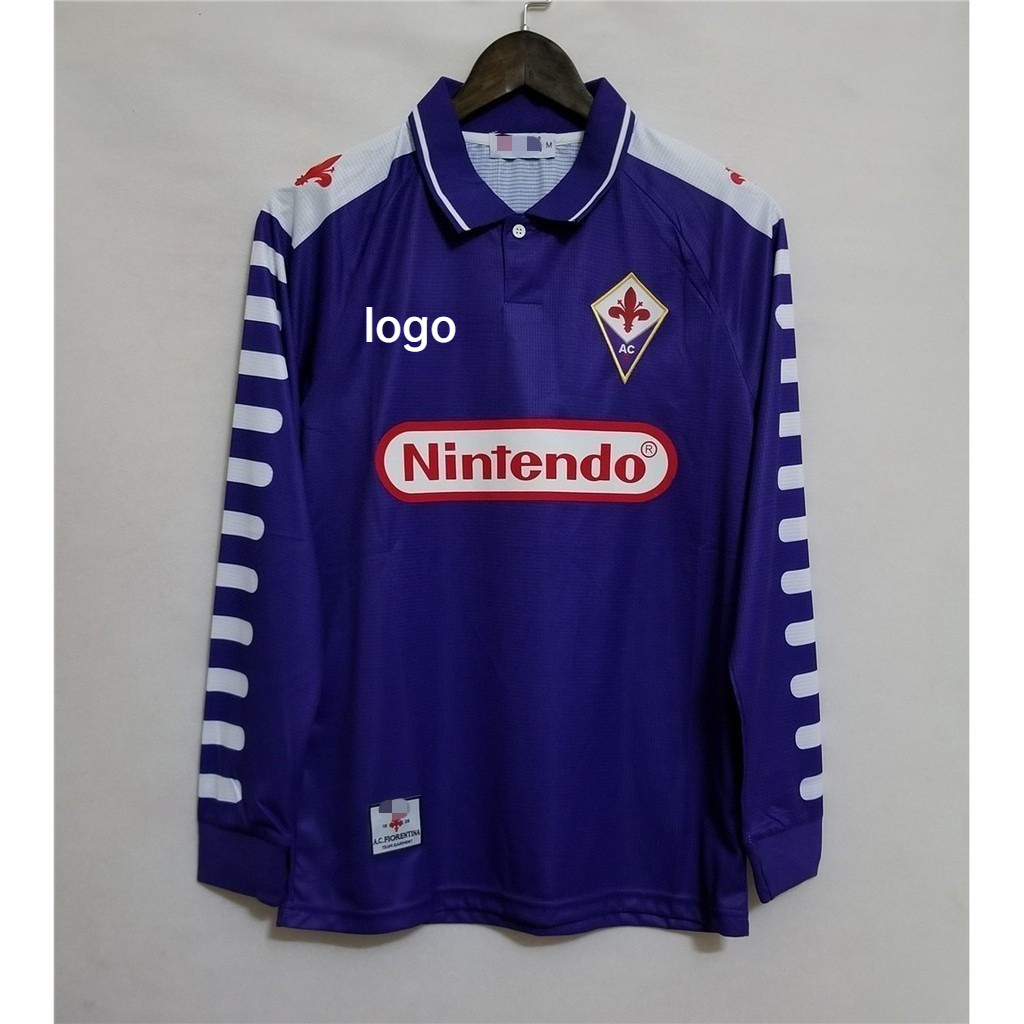 Bán chạy nhất 1998-1999 Áo bóng đá cổ điển dài tay sân nhà Fiorentina – Bộ ACF Fiorentina cổ điển