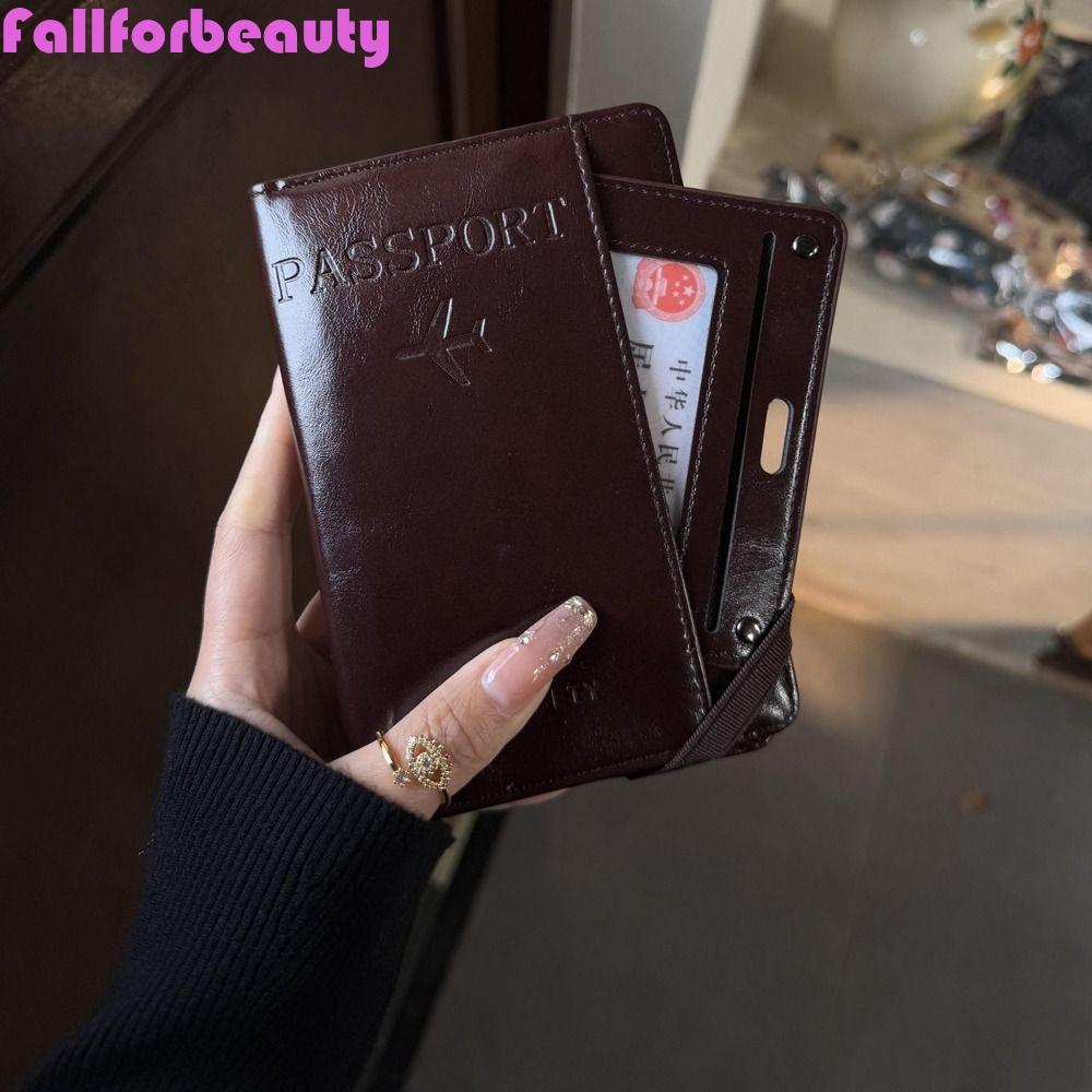 Túi đựng hộ chiếu PU FALLFORBEAUTY, Ví đựng vé Ví du lịch, Máy bay sáng tạo Hộp đựng thẻ Check-in Hộ