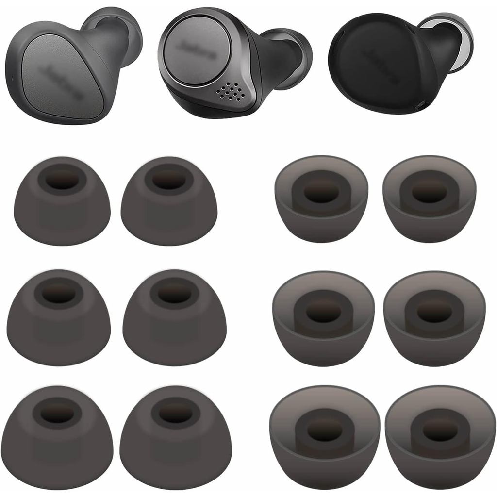 6 Cặp Elite 75T / Elite 7 Pro / Elite 3 Đầu Tai Buds Gel, Thay Thế Cao Su Mềm Silicone Eargel Cover 