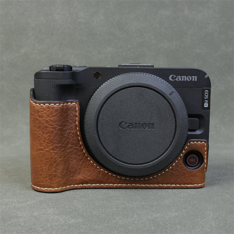 Thích hợp cho túi đựng máy ảnh Canon eos r50v r50v Vỏ da bảo vệ r50v Vỏ nửa vỏ đế