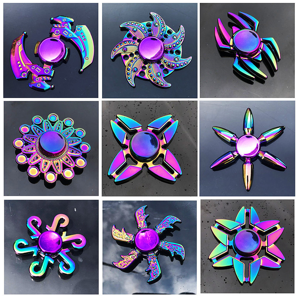 Kim loại mới Rainbow Fidget Spinner đầy màu sắc EDC Hand Spinner