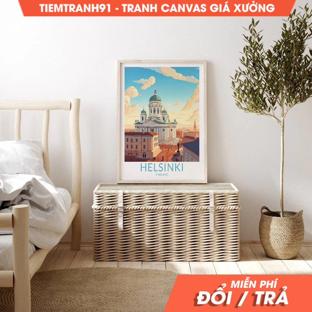 Tranh treo tường, Helsinki Finland Travel Wall Art, Helsinki Finland Poster, Helsinki Finland Scandi