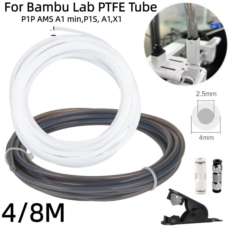 HB Cho Bambu Lab P1P AMS A1 mini 3D Máy In PTFE Ống đùn 1.75mm ID2.5mm OD4mm Bộ Phận Dây Tóc Bambula