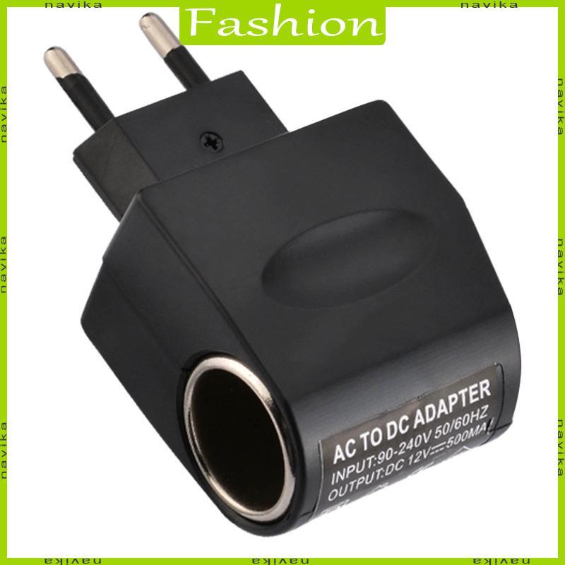 NA AC 220V sang DC 12V Adapter Xe Bật Lửa Chuyển Đổi Ổ Cắm Điện An Toàn Cắm 6W Cắm Tường Adapter