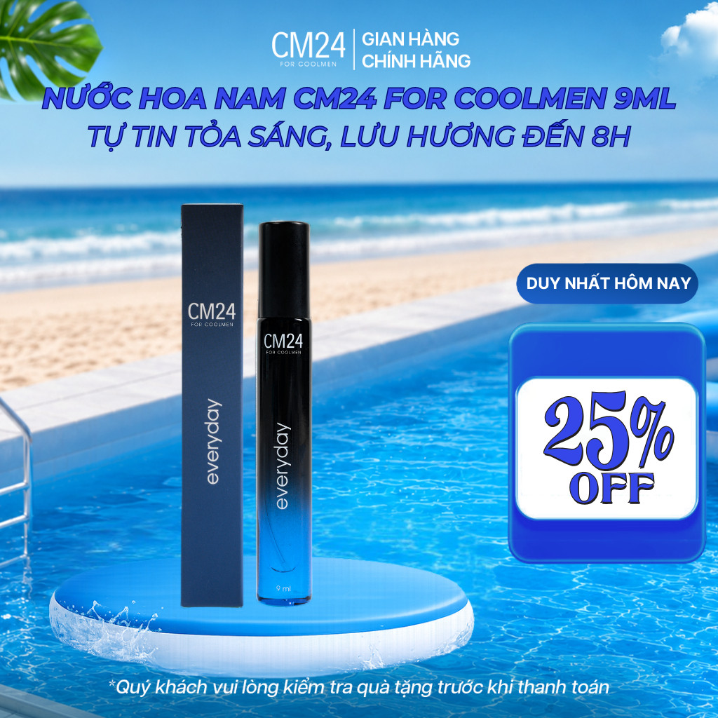 Nước Hoa Nam CM24 for Coolmen Everyday Hương Thơm Sang Trọng, Tinh Tế Lưu Hương 6-8 Tiếng Size 9ml