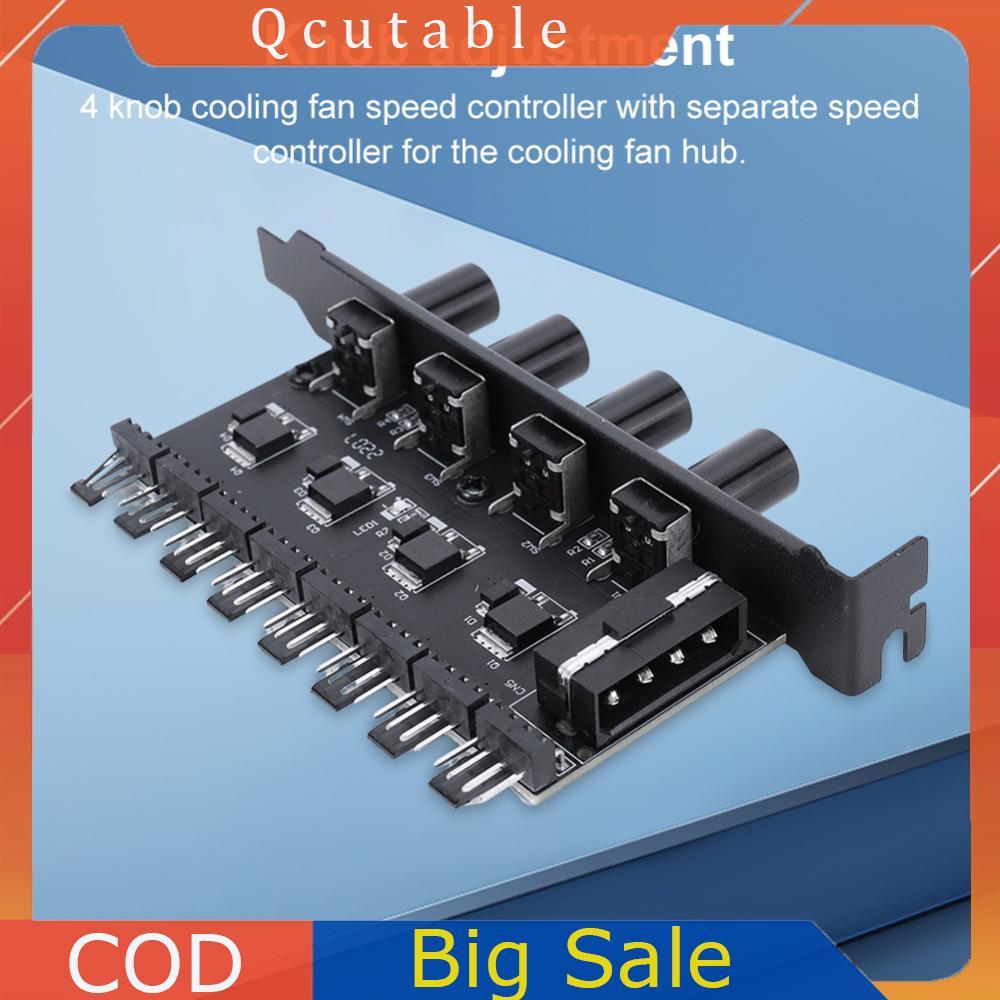 PC Fan Hub SATA / 4 Pin Adapter 8 Kênh PWM Hub Quạt Làm Mát Tốc Độ Bộ Điều Khiển 4 Núm PC Vỏ Quạt Là