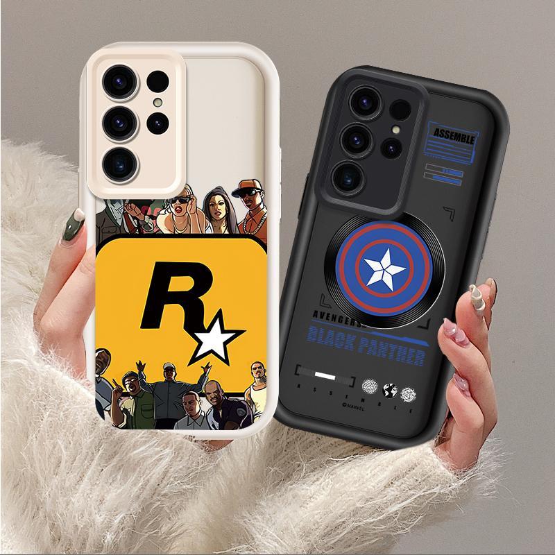 Ốp Lưng Cho Samsung S22 S23 S24 S25 S26 Ultra Hoạt Hình Silicone Bé Gái Mềm Marvel Sinh Viên Mắt Thi
