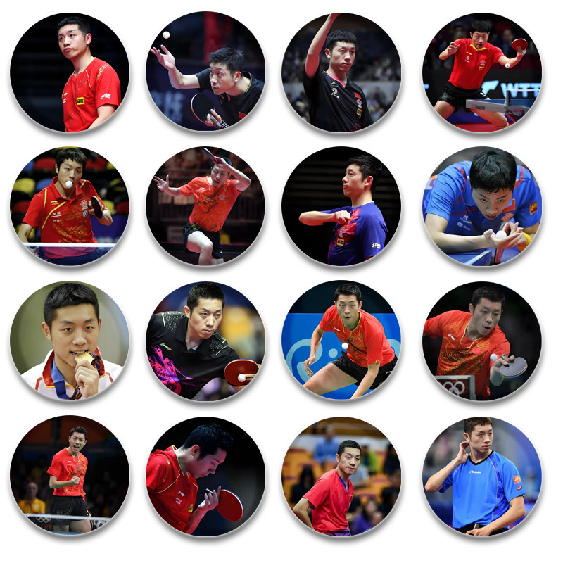 Mu mi nm 2026 Xu Xin Bar 58mm tinplate huy hiệu Thung lũng Mặt dây chuyền Ping Pong Vận động viên Hỗ