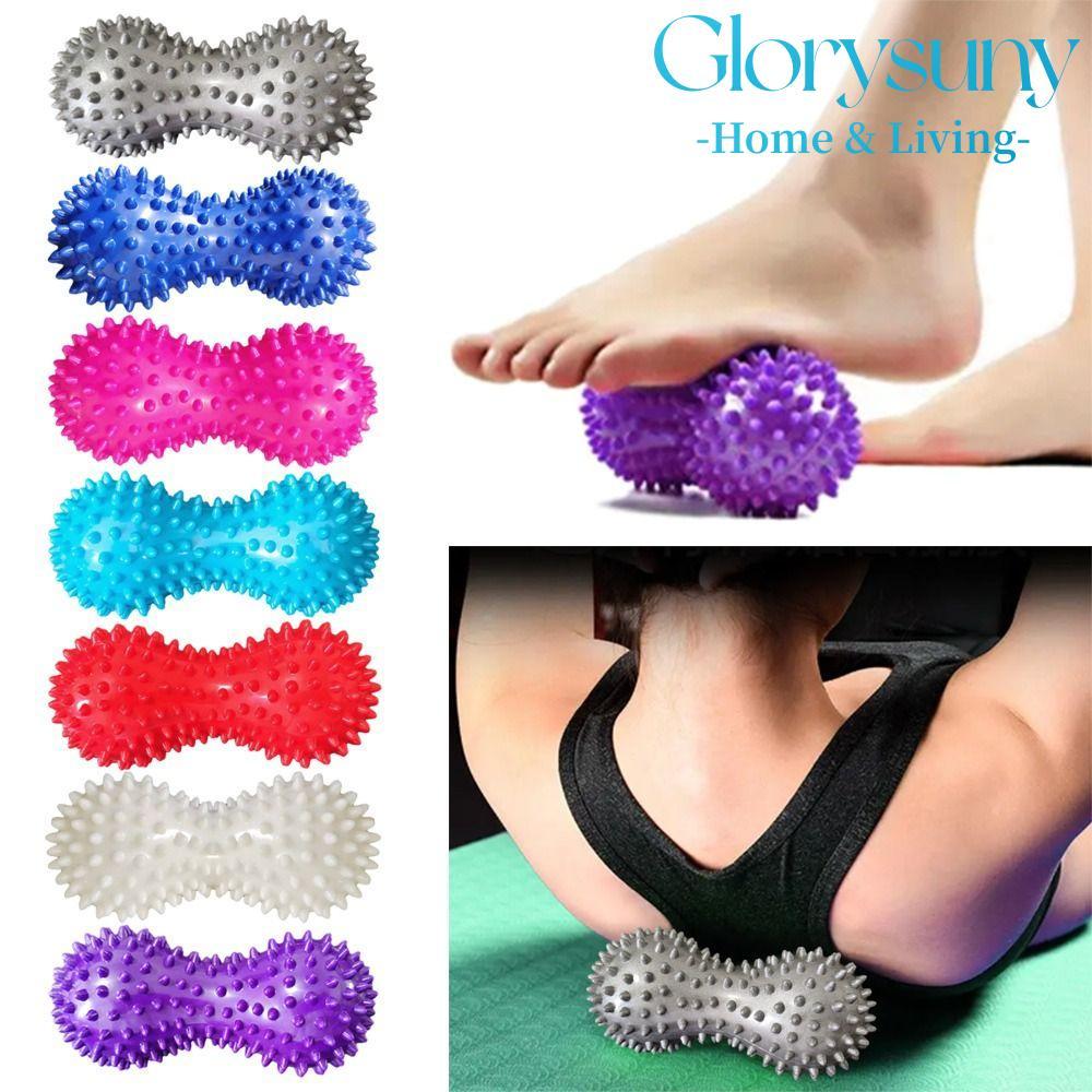 GLORYSUNY Peanut Spiky Ball, PVC Hand Massage Therapy Ball, Poratable Leg Trigger Point Fitness Yoga