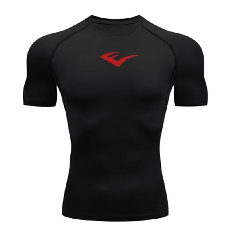 Nam Nén Áo Thun Tập Gym Chạy Nhanh Khô Close-Fitting Thể Thao Nam Thể Hình Thoáng Khí In