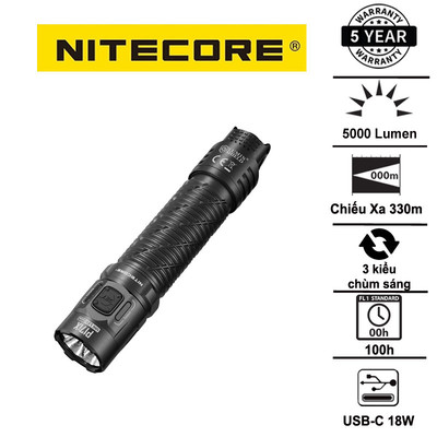 Đèn pin chiến thuật NITECORE P17iX – Sáng 5000 Lumens, Chiếu xa 330m, Sạc nhanh USB-C 18W