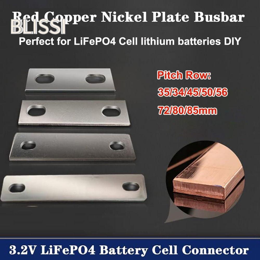 BLISS‌I Pin Busbar, Đầu nối thanh xe buýt phẳng bằng đồng mạ niken, M6 Đồng đỏ Niken Tấm Lifepo4 Cel