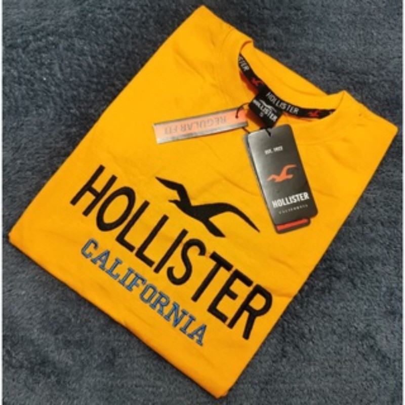 [Readystock] Hollister Classic Seagull Họa Tiết In Chữ Nam Mềm 100% Cotton Plus Size Tay Ngắn Essent