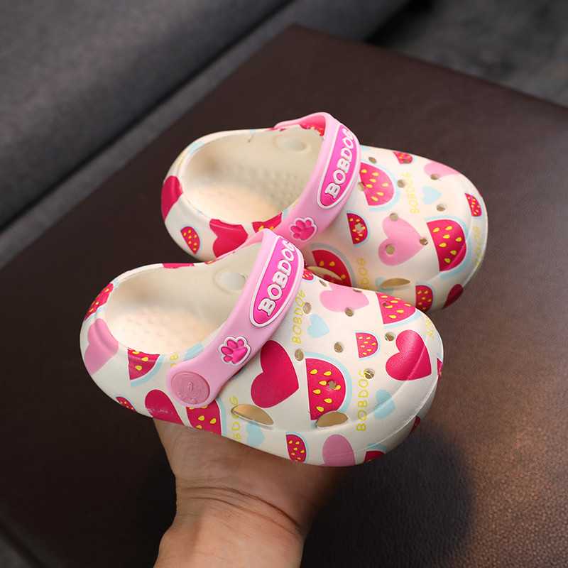 Bobdog / Bobdog Giày Sandal Trẻ Em Dép Mùa Hè Tập Đi Chống Trơn Trượt Giày Lỗ Mềm Trẻ Em Bé Trai Bé 