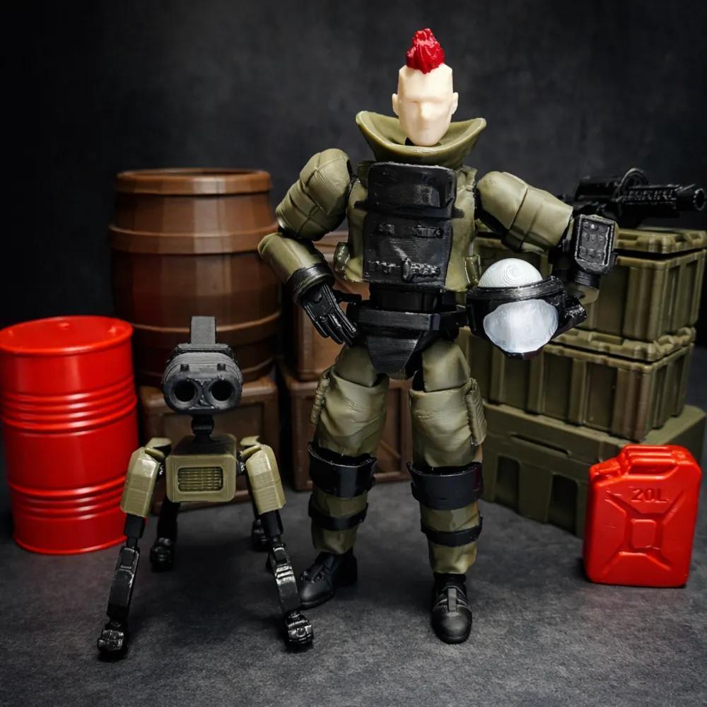 Mercenary Squad Demoman Sniper Scout Assault Đồ chơi mô hình nhân vật hành động đa khớp
