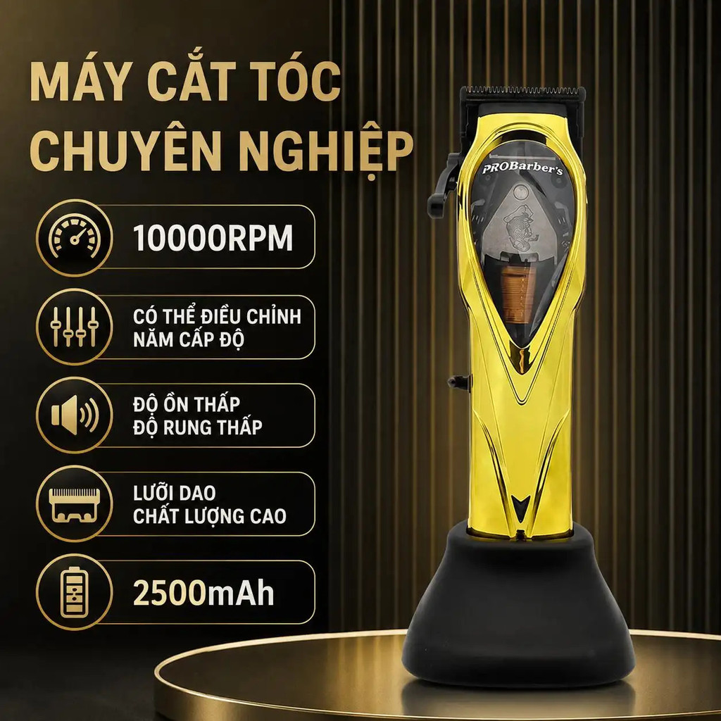 Tông Đơ Cắt Tóc Máy Cắt Tóc Tông Đơ Không Dây Tông Đơ Chuyên Nghiệp Pin 2500mAh Cắt Tóc Nam Tại Nhà