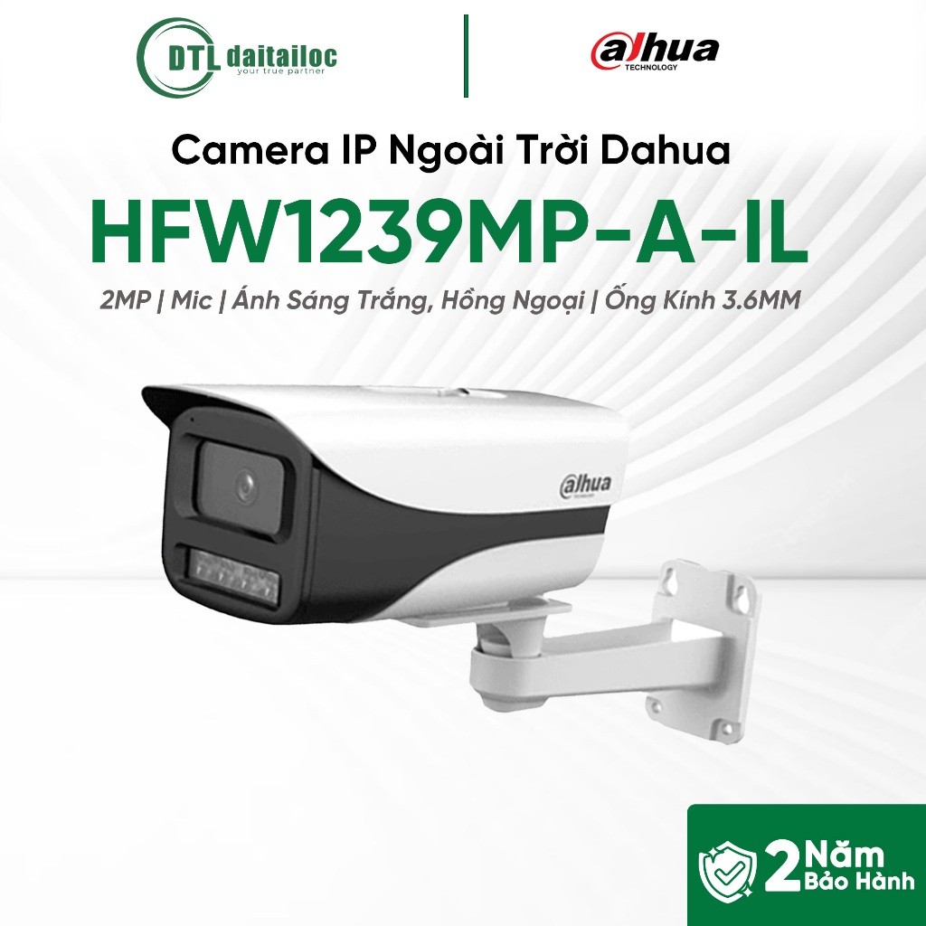 Camera IP Dahua DH-IPC-HFW1239MP-A-IL (2MP/Hỗ Trợ PoE/Hồng Ngoại/Mic) | Chính Hãng | Bảo Hành 24 Thá