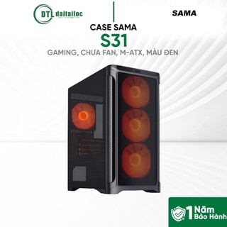 CASE SAMA S31 (GAMING, CHƯA FAN, M-ATX, MÀU ĐEN) | Chính hãng | Bảo hành 12 tháng
